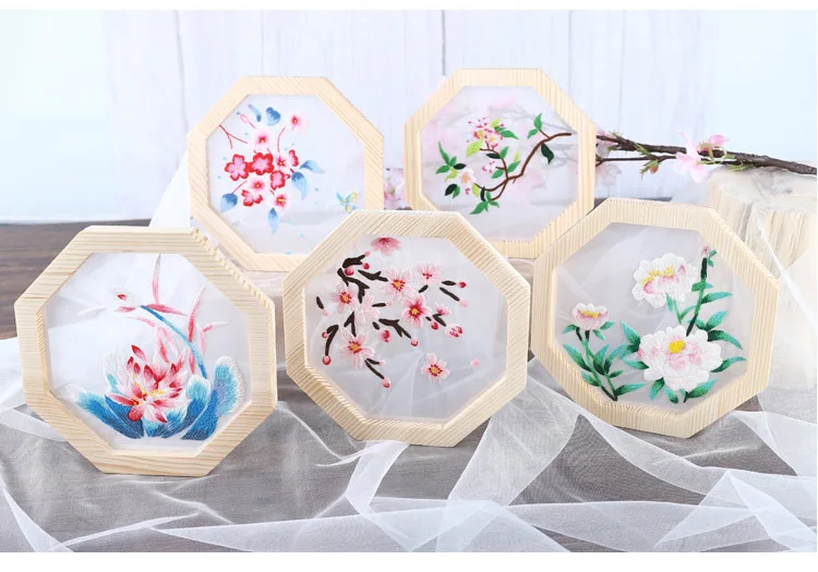 Китайские цветы вышивка набор с деревянной рамкой DIY Вышивка крестиком набор ручной работы ремесло вышитая картина Материал Пакет