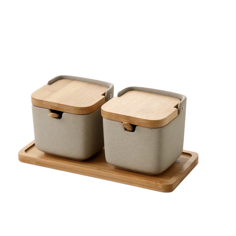 

Japanese Style Seasoning Box Household Sugar Ceramic Bowl Seasoning Jar with Lid Salt Jar Olive Oil Bottle Kitchen Supplies