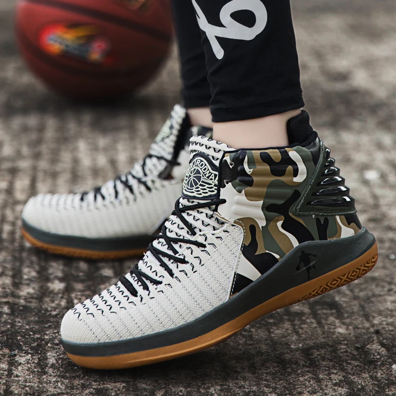 Баскетбольная обувь с высоким берцем для мужчин кроссовки ботильоны дышащие