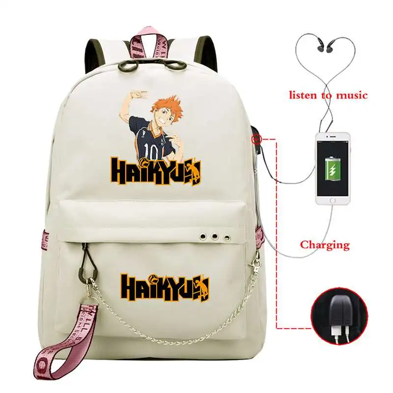 

Outdoor Haikyuu Print Nylon backpack Sports Camping Hiking Trekking Fishing Hunting Bags Mens Funny backpacks Anime Book Bags
