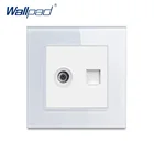 Настенная розетка RJ45 CAT6, роскошная стеклянная панель, электрическая настенная розетка, электрические розетки для дома