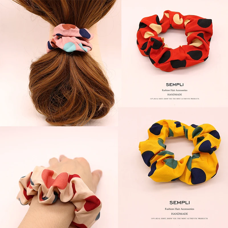 Sempli эластичная резинка для волос с цветочным принтом модные шифоновые резинки
