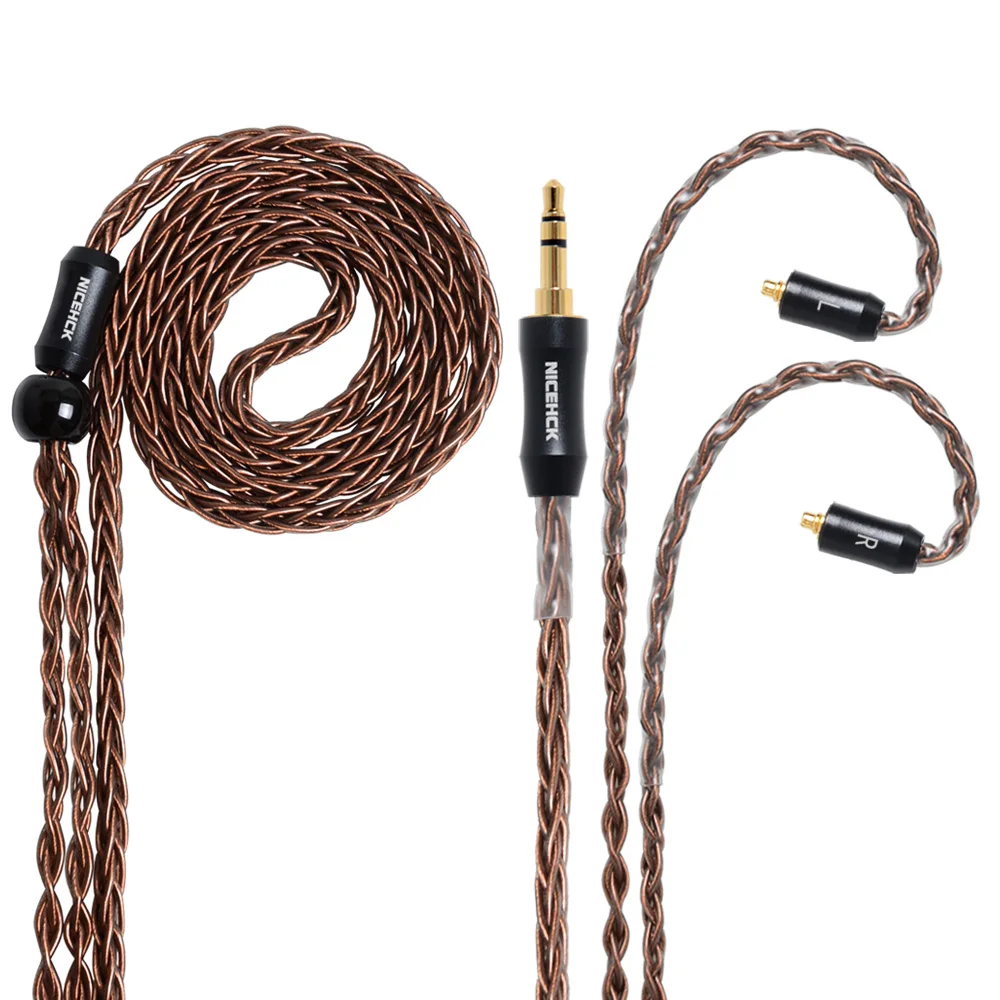 

NICEHCK 8-жильный кабель высокой чистоты медь MMCX/2Pin 3,5/2,5/4,4 мм разъем для TFZ ZS10 ZSX ZSN C10 C12 C16 V90 BA5 NX7 Pro/DB3/M6/F3