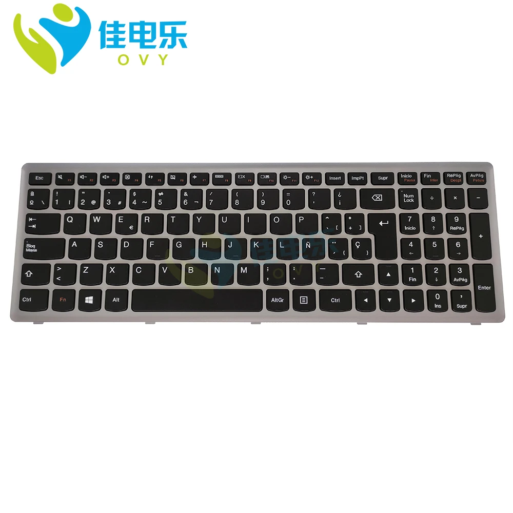 

Сменные клавиатуры OVY SP для lenovo IdeaPad Z500 Z500A Z500G, черная клавиатура для ноутбука, Серебристая Рамка, Испанская версия, запасная часть