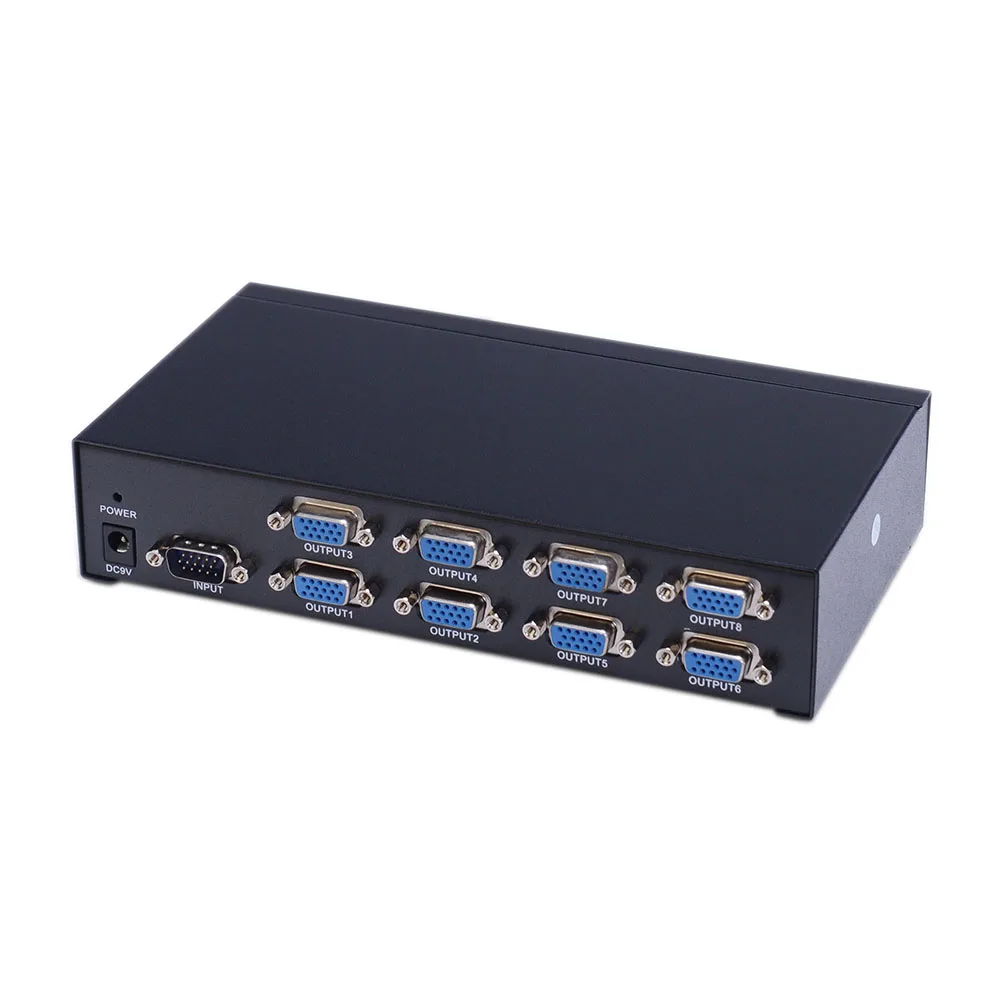 

Wholesale Metal Case 65m Transmission Distance 1 In 8 Out 500MHz 8 Port VGA Splitter