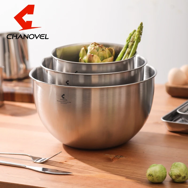 Чаша для смешивания CHANOVEL 304 из нержавеющей стали с крышкой кухонный миксер яиц