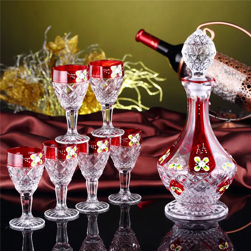 Барный винный набор с украшением в виде кристаллов Стекло виски флакона &amp 6 es