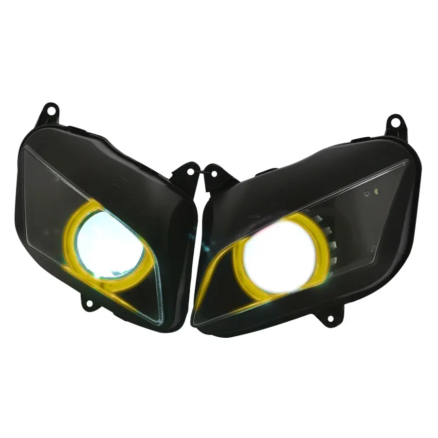 Биксеноновый прожектор для мотоцикла HID фара L/H сборка луча желтые глаза ангела