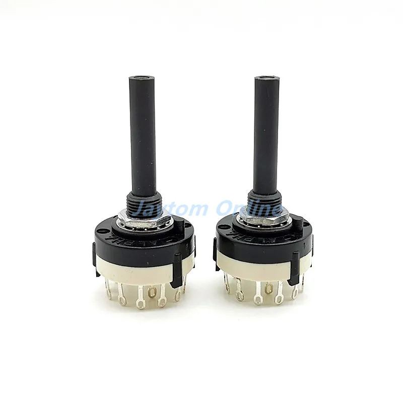 

2pcs High-quality SR26 Band Rotary Channel Selector Switch 1/2/3/4 Pole 12/6/4/3 Position Soldering Pins Handle Length 38MM
