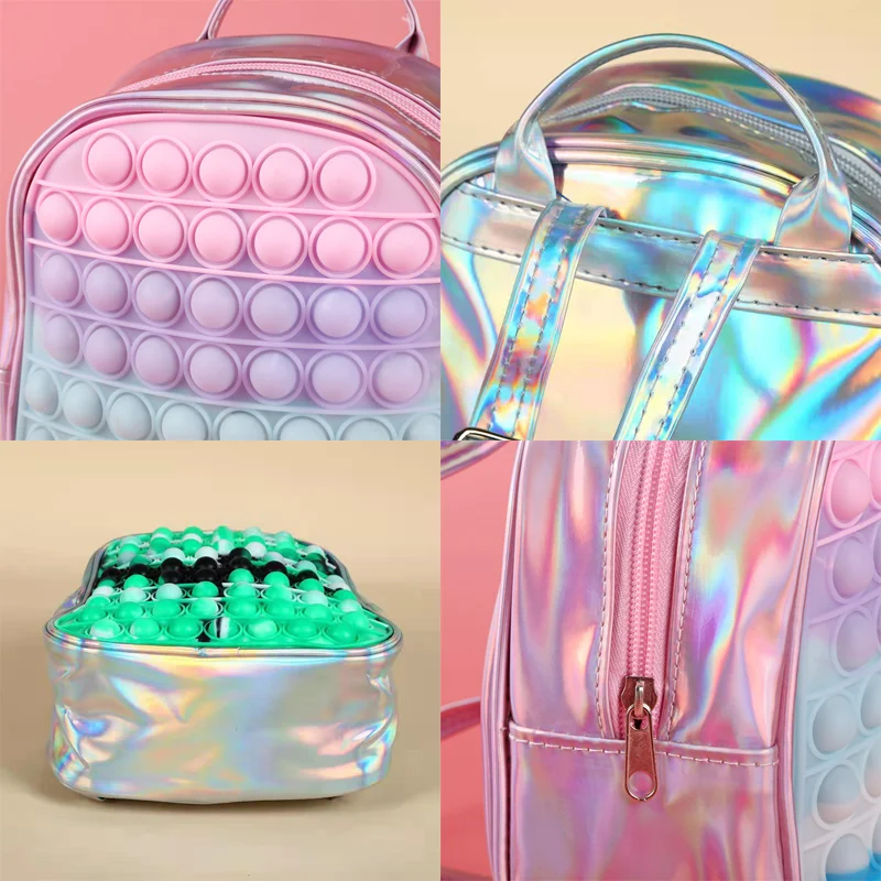 Рюкзак-антистресс для девочек женская сумка через плечо с пузырьками простым