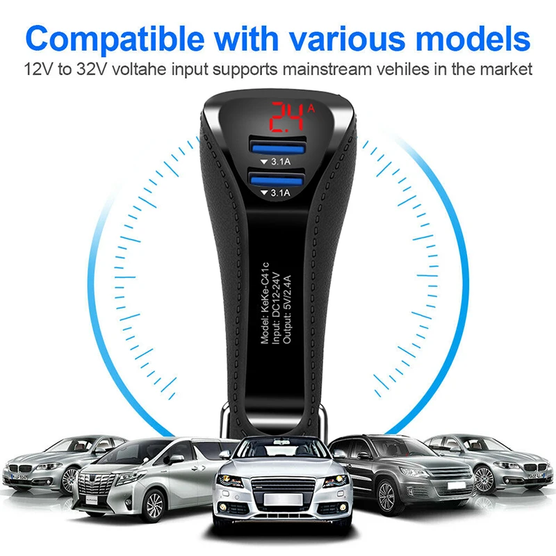 Автомобильный Зарядное устройство с двумя портами Usb 3 0 быстрой зарядки для