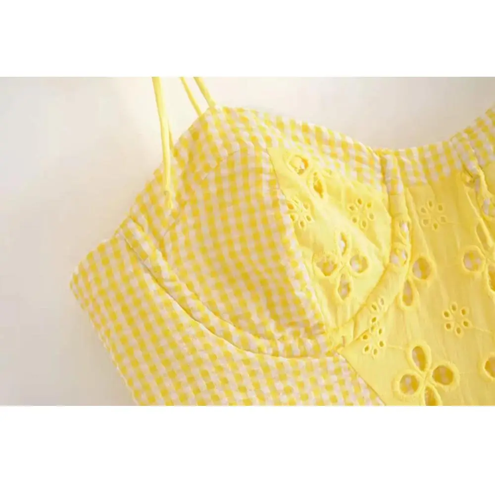 Женское летнее платье с вышивкой элегантное желтое в стиле бохо плявечерние