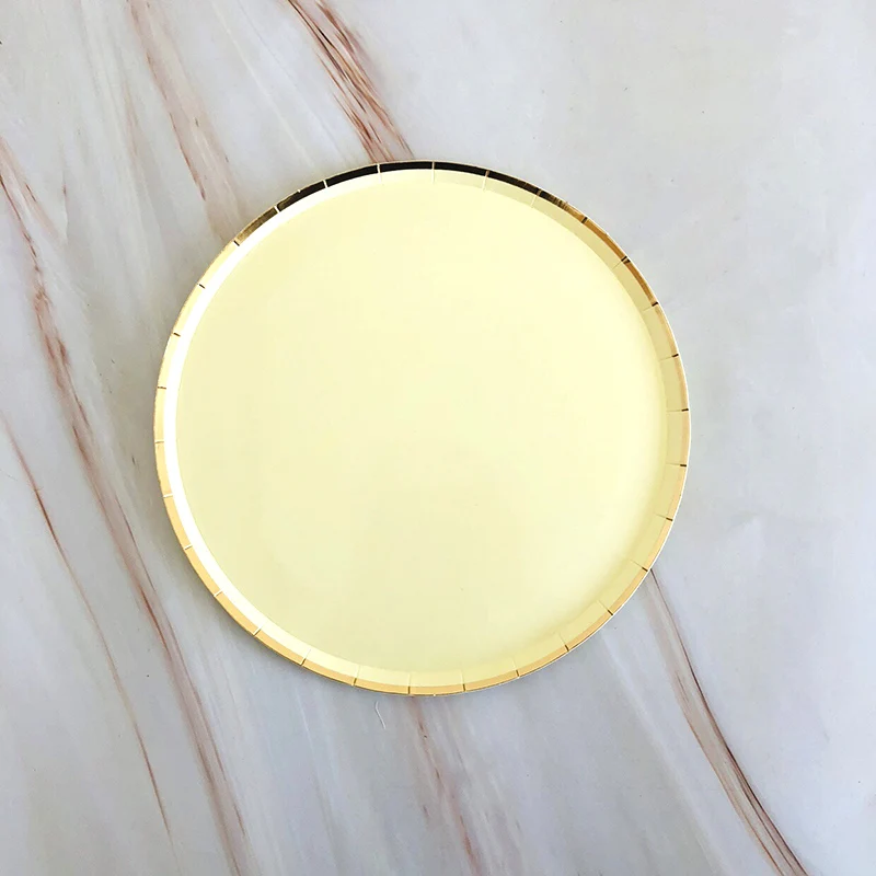 40 шт./компл. набор одноразовой посуды позолоченные салфетки чашки украшения для