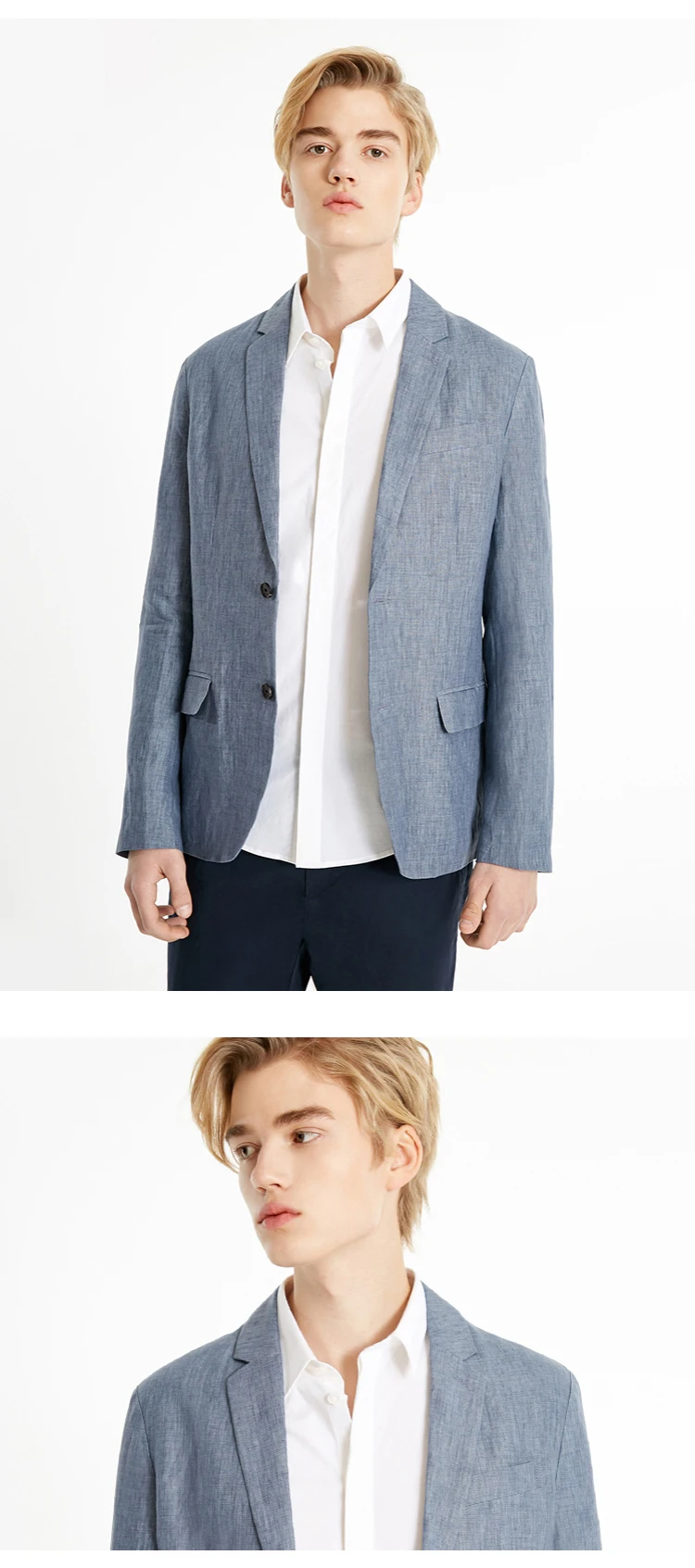 JackJones мужской льняной костюм куртка удобный блейзер мужская одежда 219108505