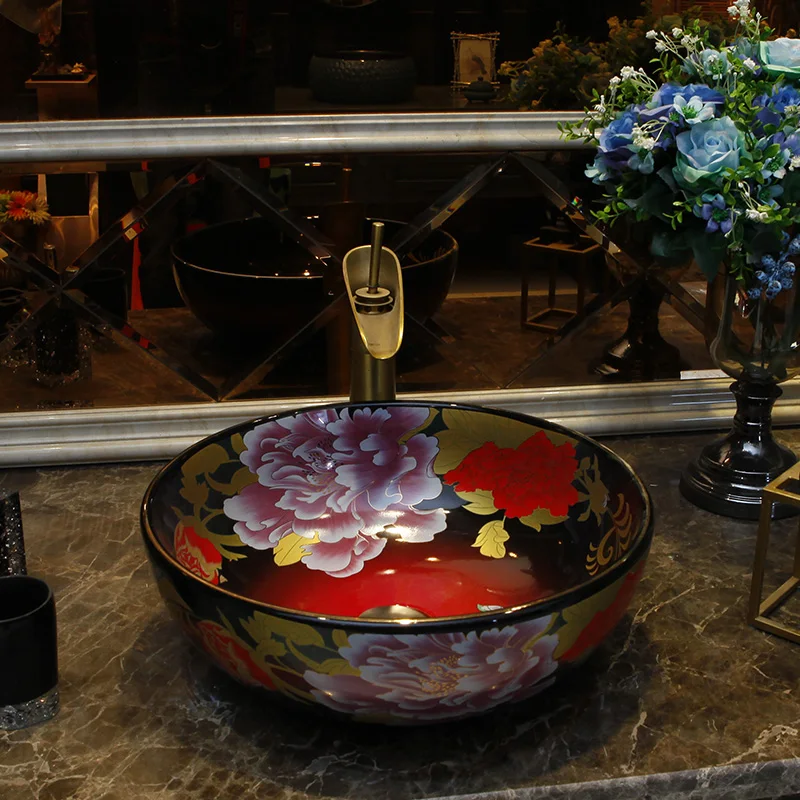 Европейский Стиль Керамика Ванная комната Художественный бассейна искусство