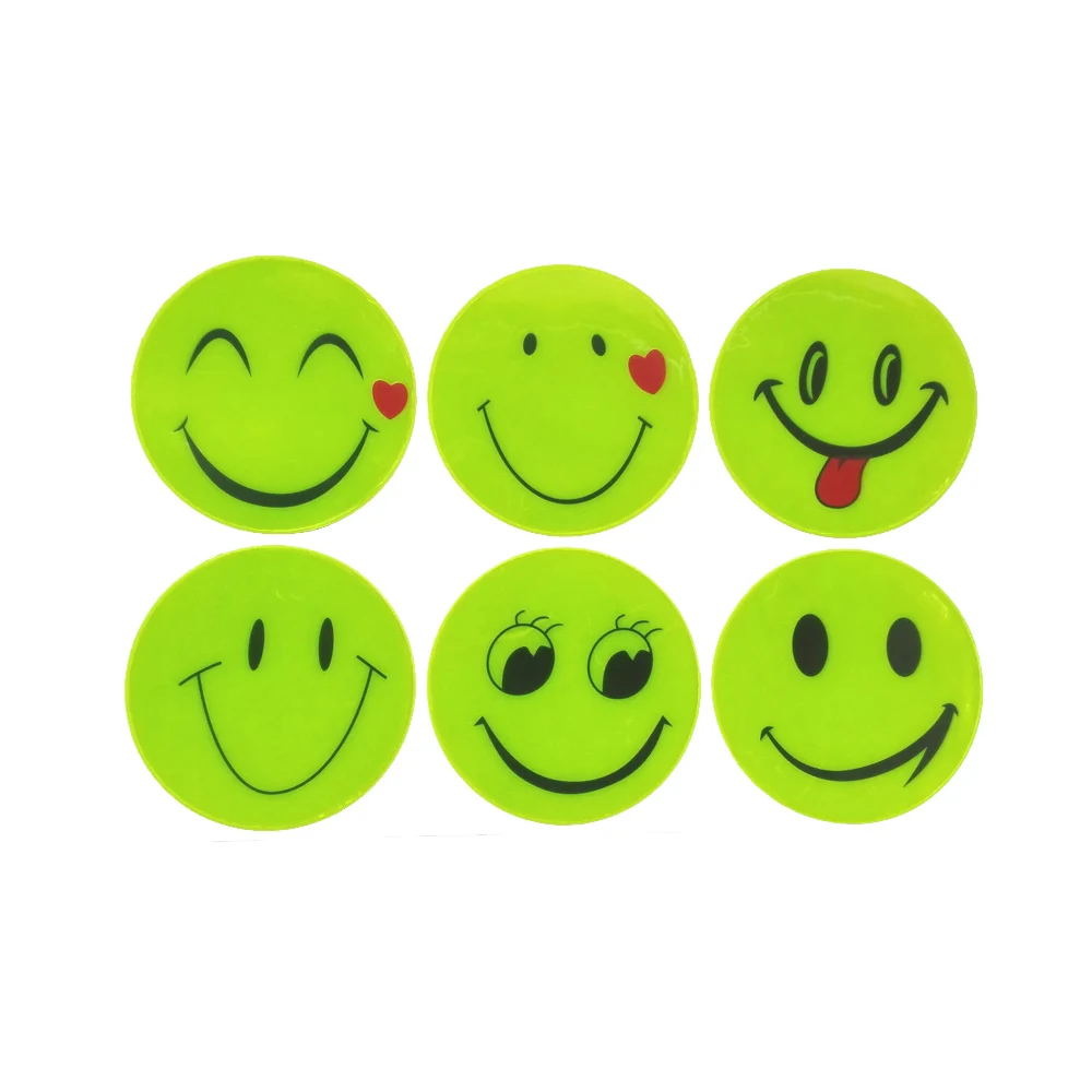 

Большой размер Happy Face безопасная светоотражающая наклейка для авто скутера велосипеда мотоцикла коляски колесные стулья