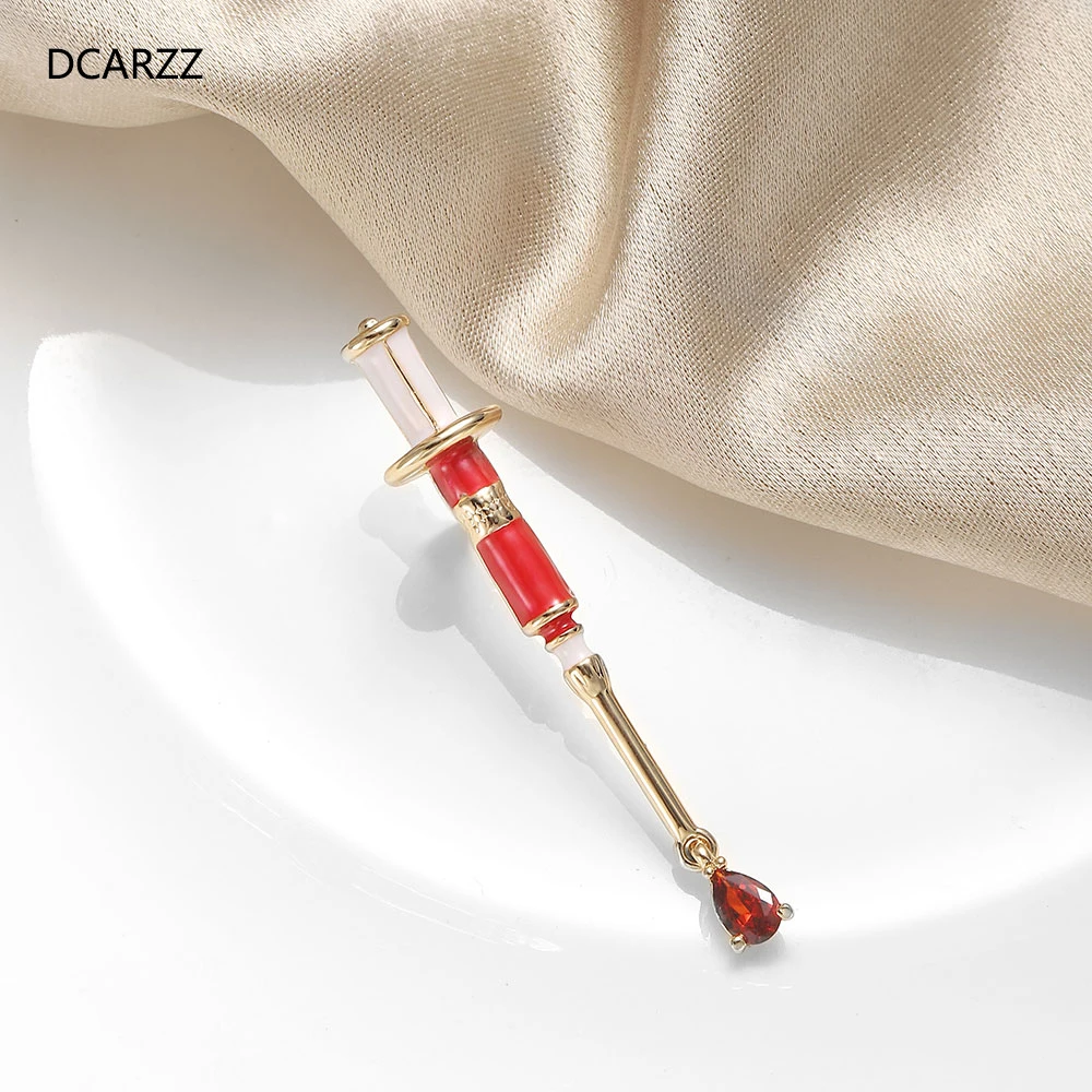 DCARZZ эмалированная Заколка-шприц значок Золотая брошь в стиле панк Ювелирное