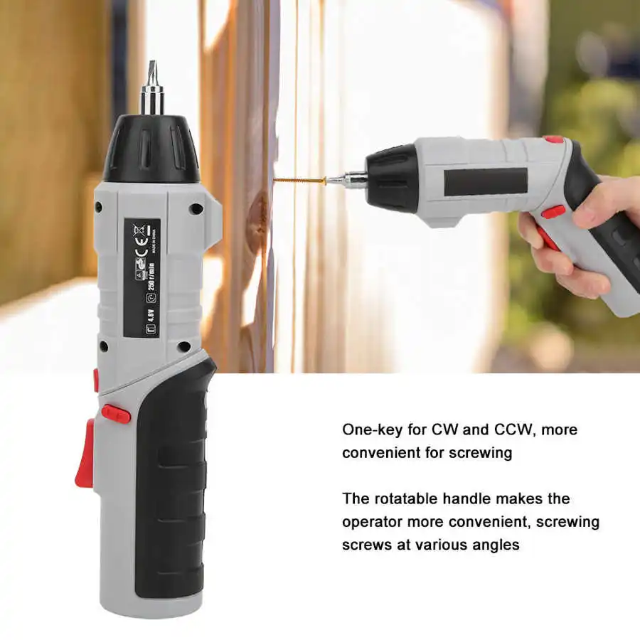Электрическая отвертка 4 8 В перезаряжаемая электрическая набор ручных Сверл с