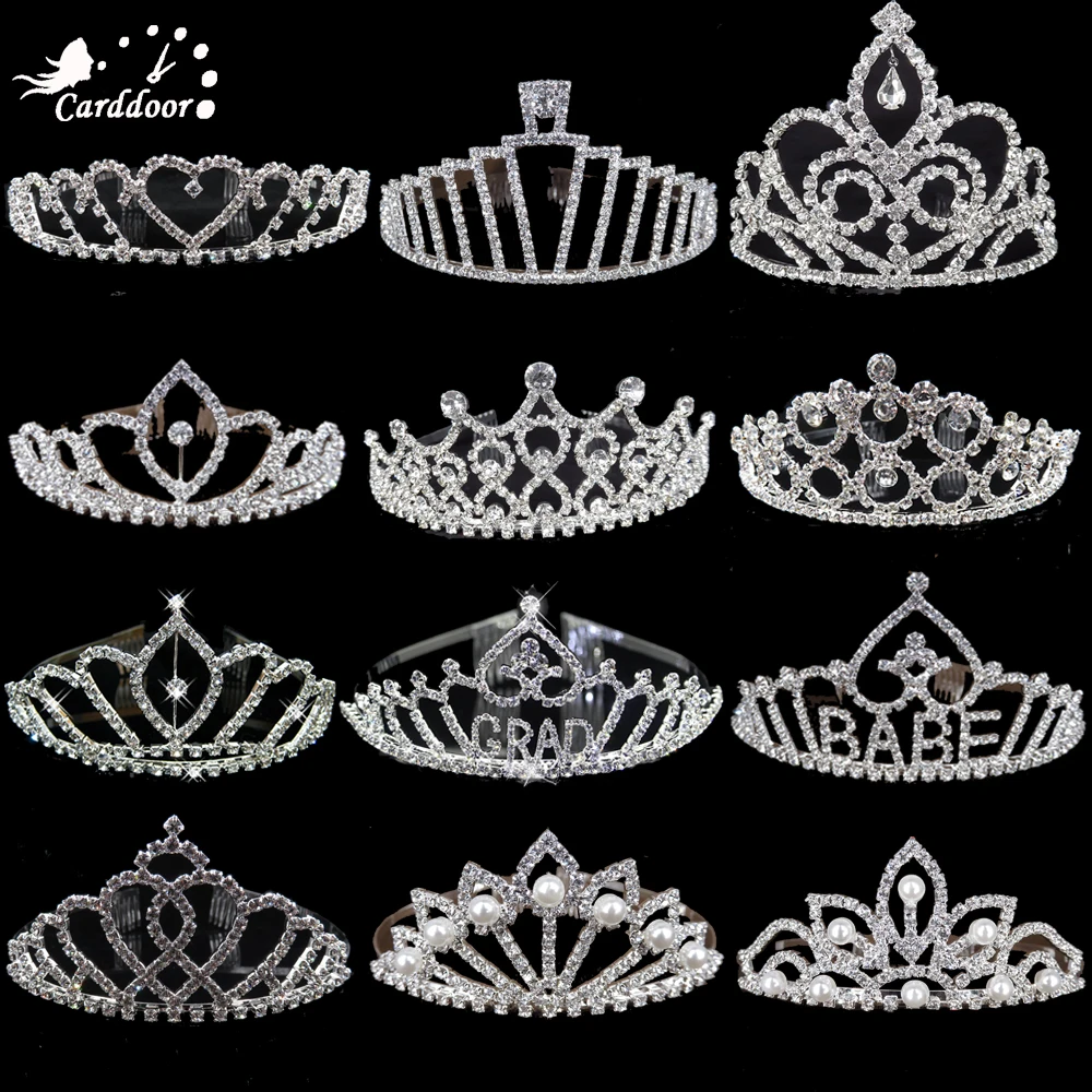 

Женские тиары и короны Carddoor, свадебные аксессуары для волос, свадебная корона принцессы с жемчугом, тиара, ювелирные изделия для волос