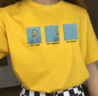 Модная Летняя женская обувь; Ван Гог Ван Goghing Ван ушел мем смешные футболки унисекс трусов-боксеров с милым рисунком футболка размера плюс S-5XL Топы