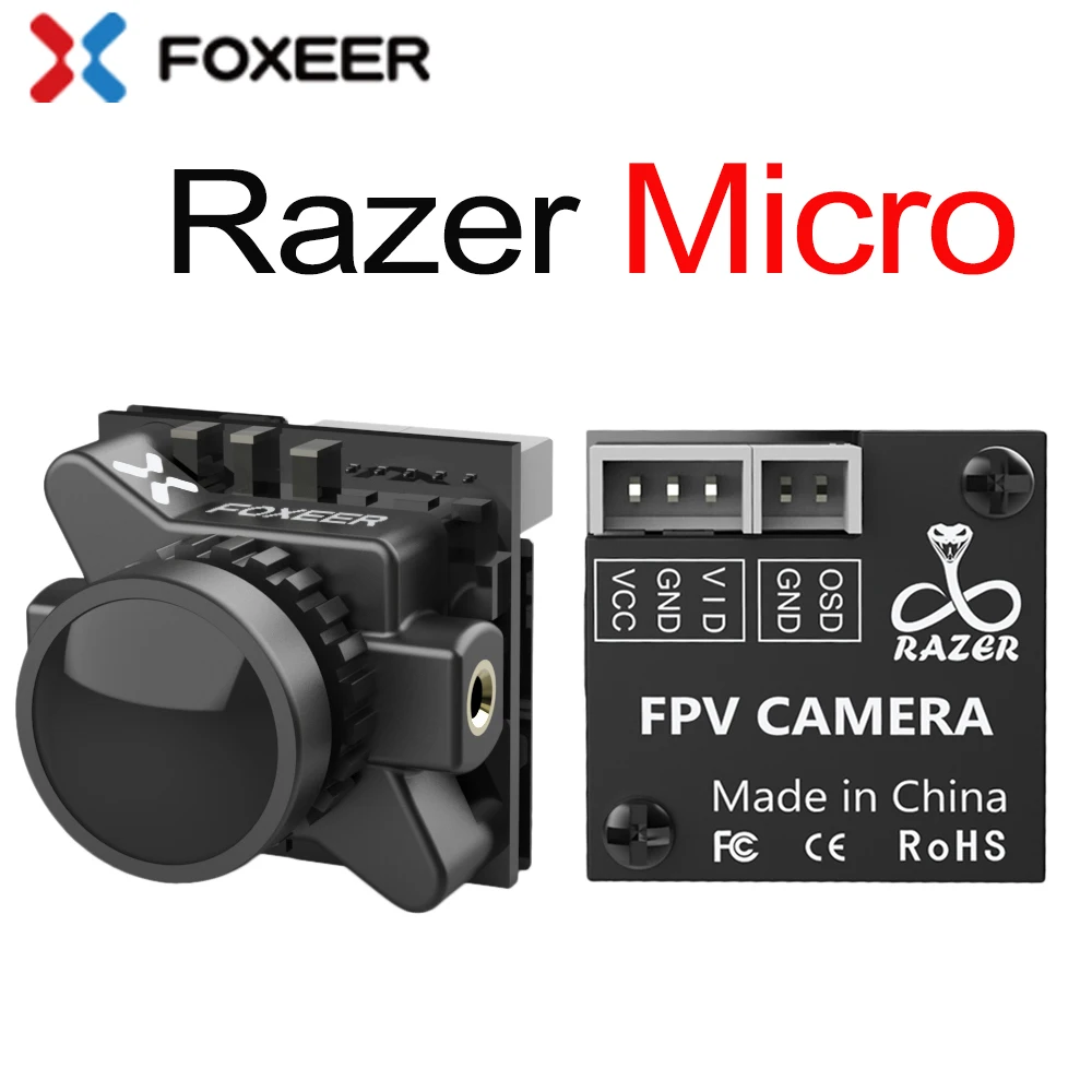 Foxeer razer Mini Micro HD 5MP 2,1 мм M12 1200TVL PAL NTSC 4'3 16'9 FPV камера с OSD 4,5-25 V естественное изображение FPV гоночный Дрон