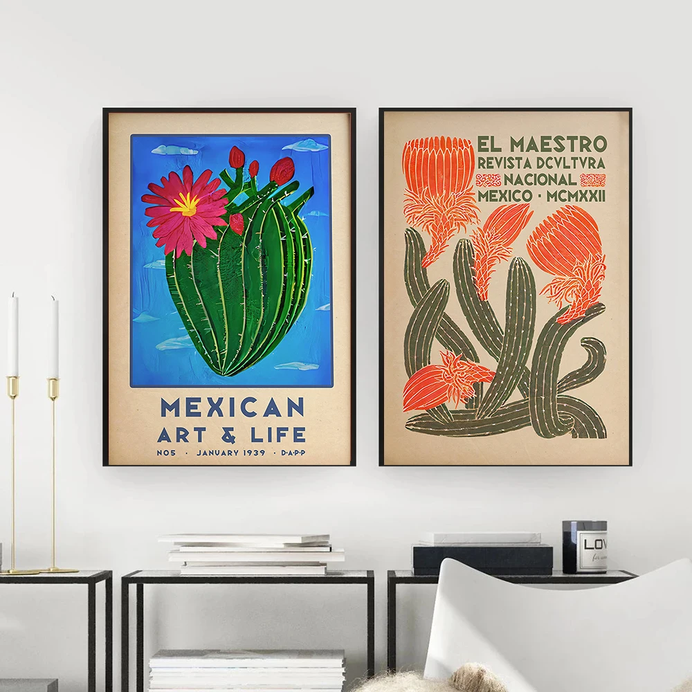 Художественная Настенная картина мексиканской культуры винтажный цветочный