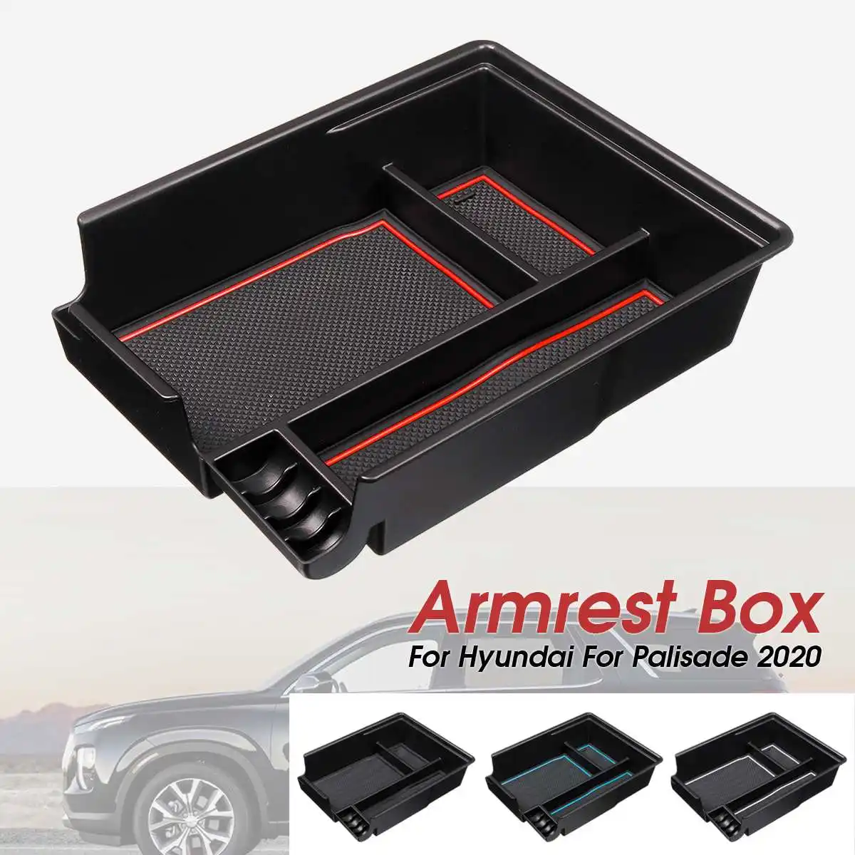 

For Hyundai For Palisade 2020 Car Armrest Arm Rest Storage Box Center Console Container Organizer Case Tray Organizer