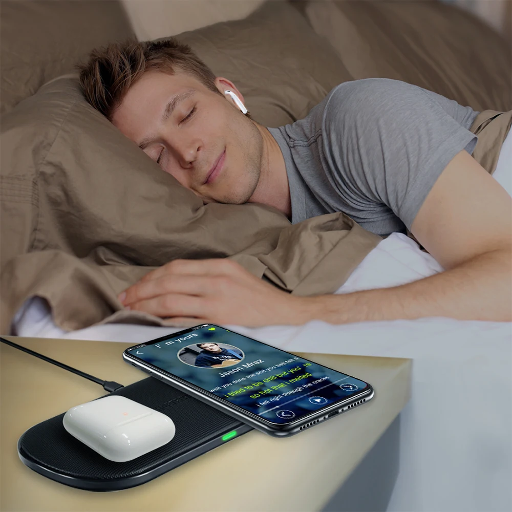 CHOETECH 18 Вт Qi двойное Беспроводное зарядное устройство 5 катушек для iPhone 11 X XS Max 8 XR Быстрая зарядка для samsung S10 S8 S9 Новые AirPods 2