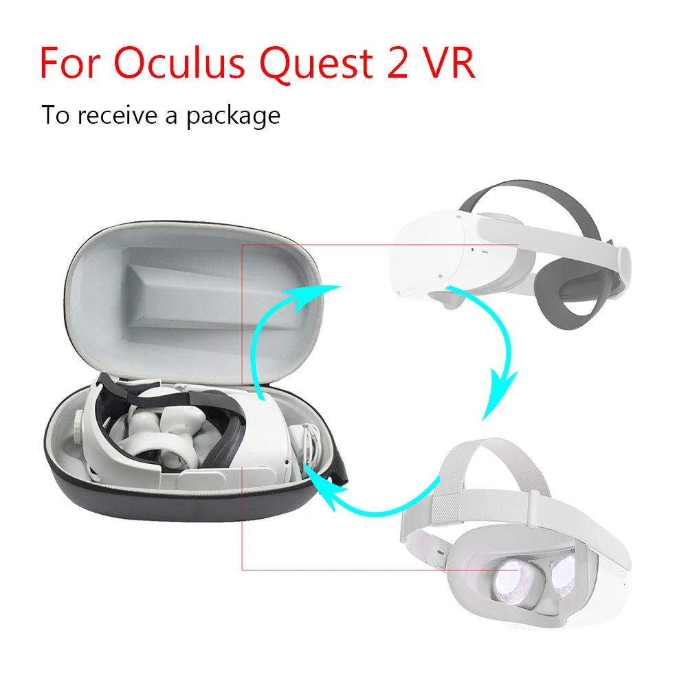 

Жесткий чехол для переноски для Oculus Quest 2, аксессуары для контроллера гарнитуры VR, защитный чехол для электронного оборудования