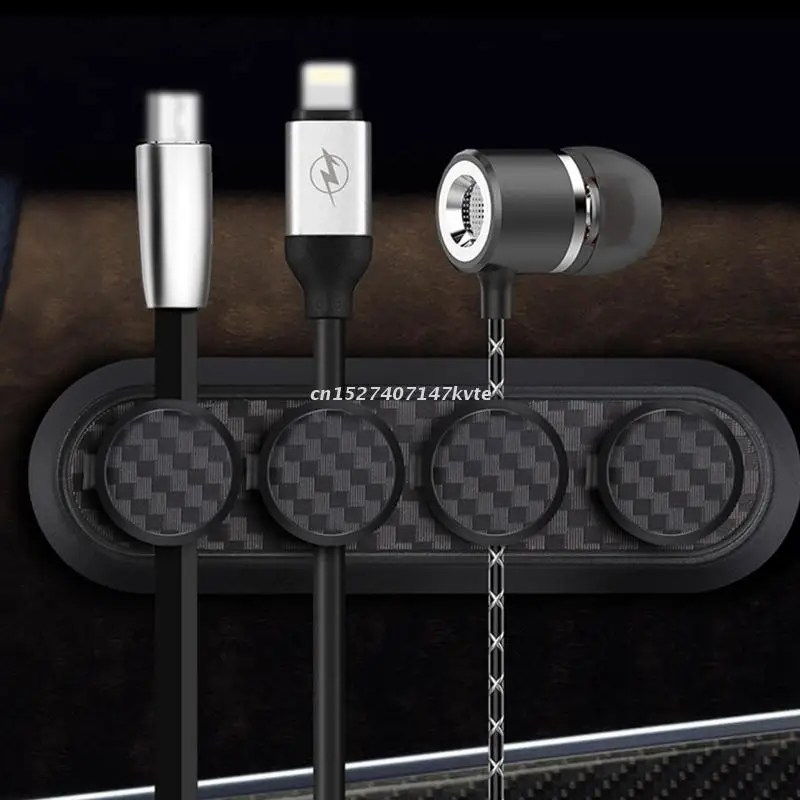 

Магнитный органайзер для USB-кабеля, 4 слота, инструмент для управления зарядным кабелем, настенный Настольный бытовой автомобильный стеллаж...
