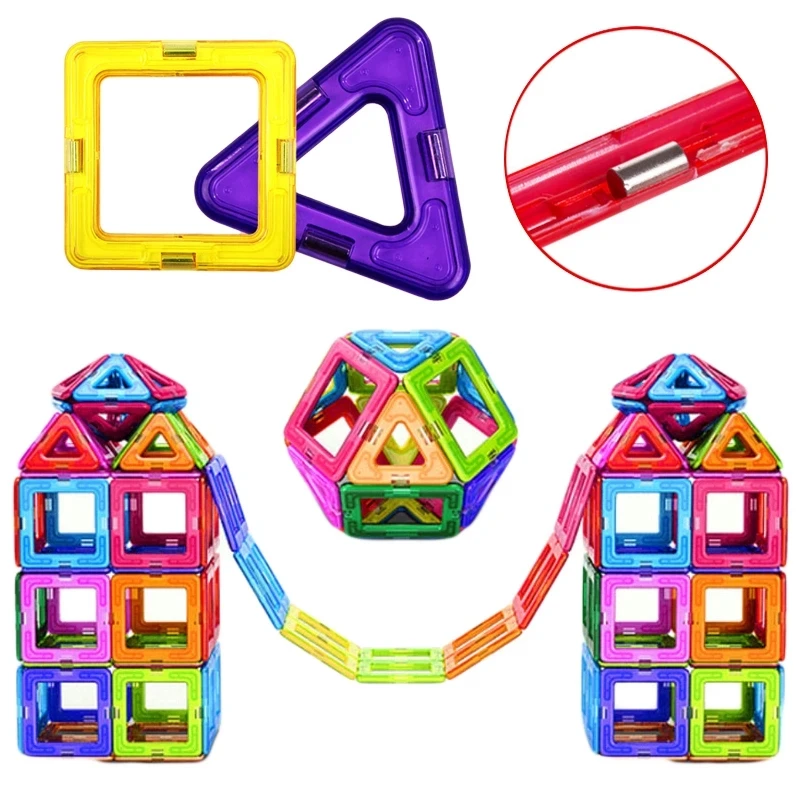 30-168pcs Big Size Magnetic Designer Construction Set Model Building Block For Children Intelligent Educational Toys | Игрушки и хобби