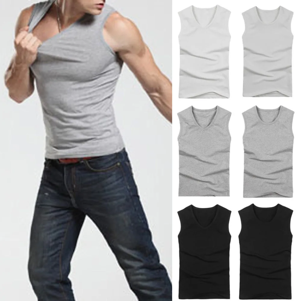 

..Hot Sales NEW Men Undershirt Vest Sleeveless Undershirt Male Sleeveless Casual