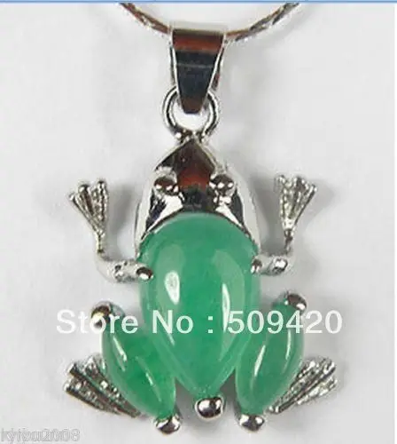 Бесплатная Доставка Опт&gt 5 шт. красивый зеленый нефрит лягушка образный кулон