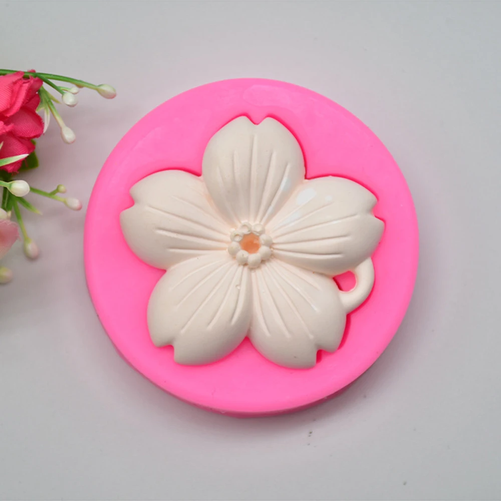 Цветок Цветение вишня форма силиконовая помадка мыло 3D для торта капкейков желе