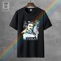 nikola tesla t shirt tesla with electrical gun mens funny t shirt o neck t shirts male low price steampunk