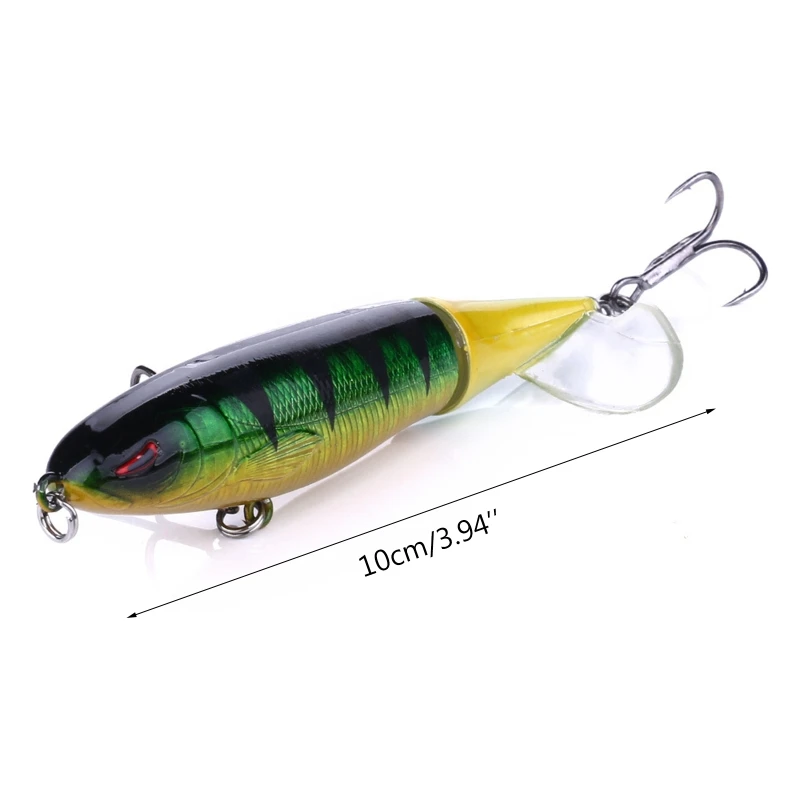 

OOTDTY 5pcs 10cm 13g Sea Fishing Lure Artificial Pencil Bait 3D Eyes Rotating Tail Hard Fishing Bait with 6# Hooks