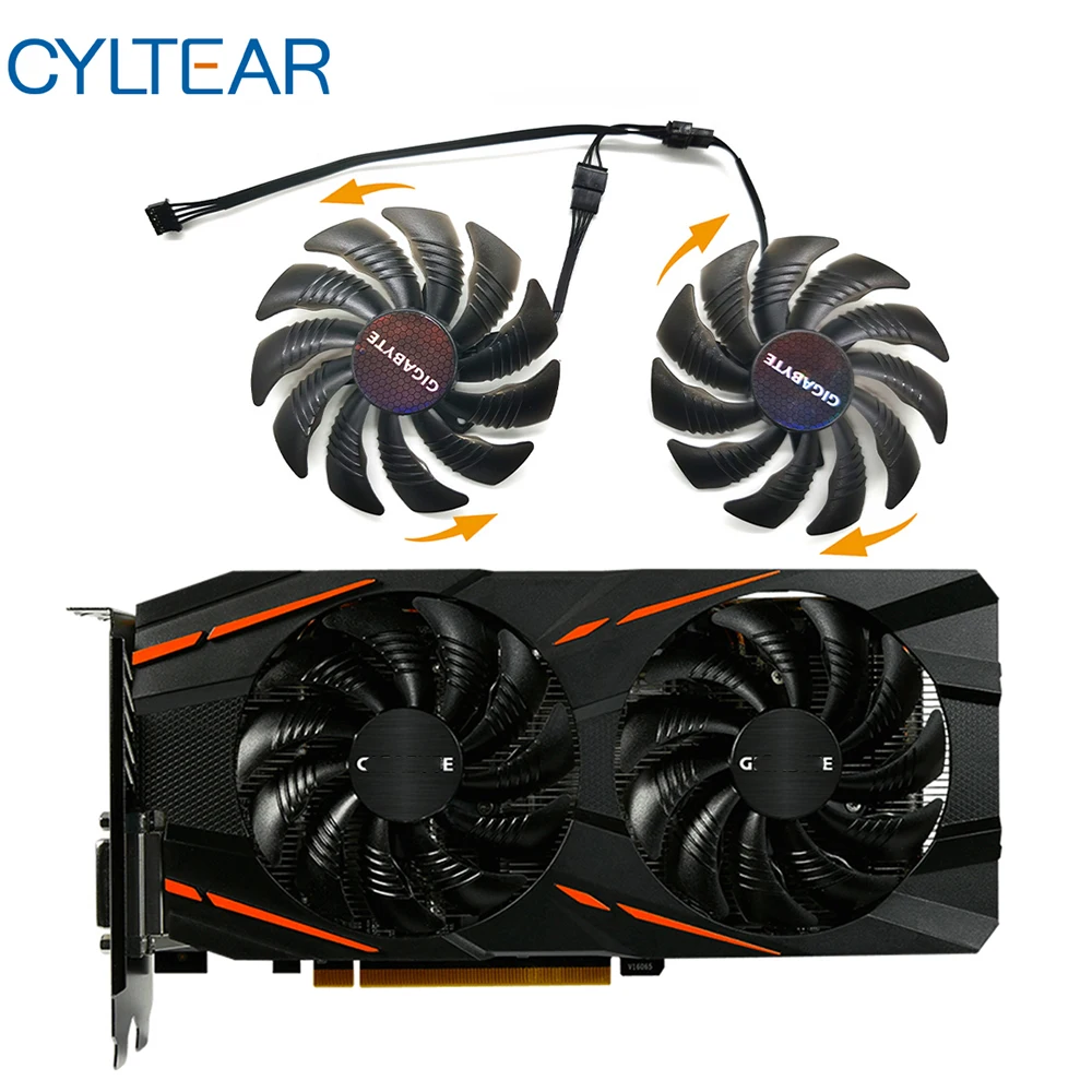 

Вентилятор T129215SU GV-RX570/RX580 для игровых GV-RX470 WF2/RX480 WF2 88 мм, для охлаждающих карт Gigabyte