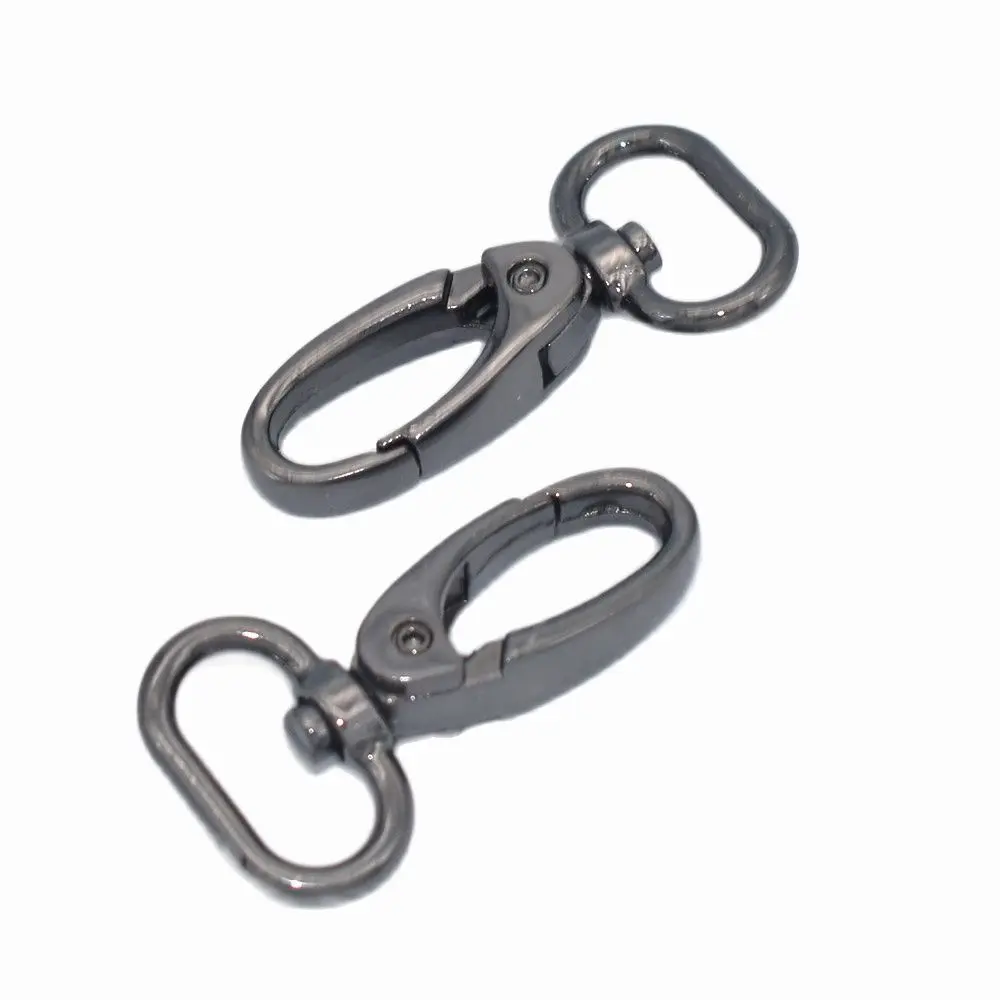 

4/5'' Inner Black swivel clasp Swivel Snap Hooks Lobster Clasp Claw Push Gate Trigger Clasps Oval Ring For keychains-2pcs