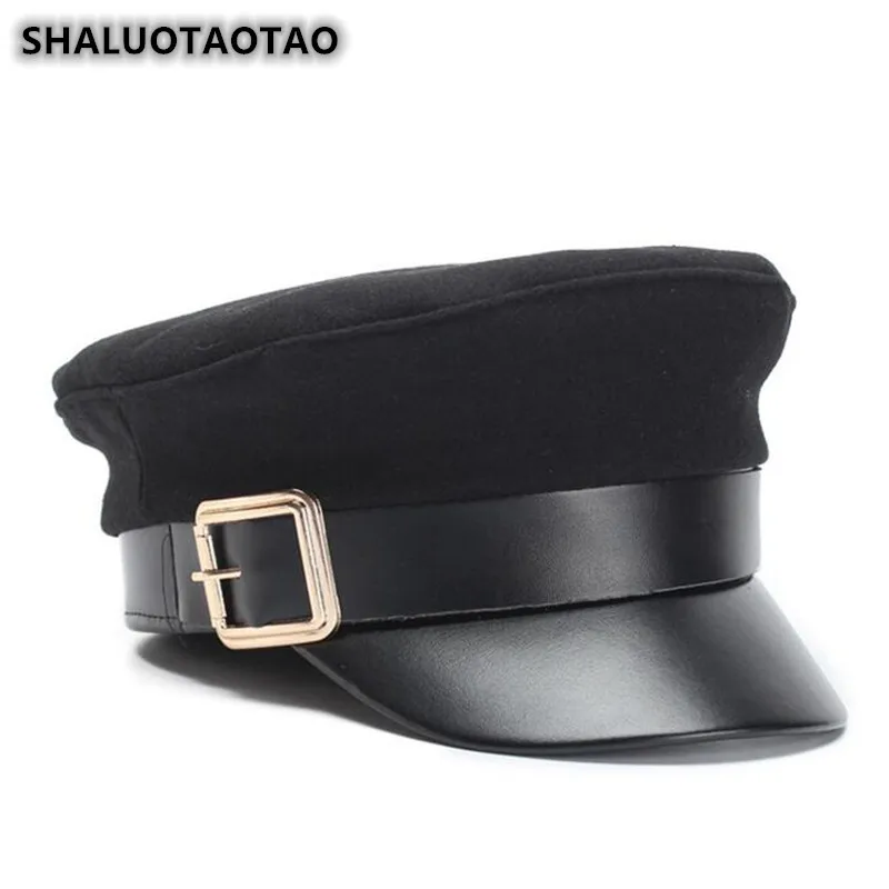 SHALUOTAOTAO новая осенне зимняя теплая шерстяная военная шапка для женщин трендовая