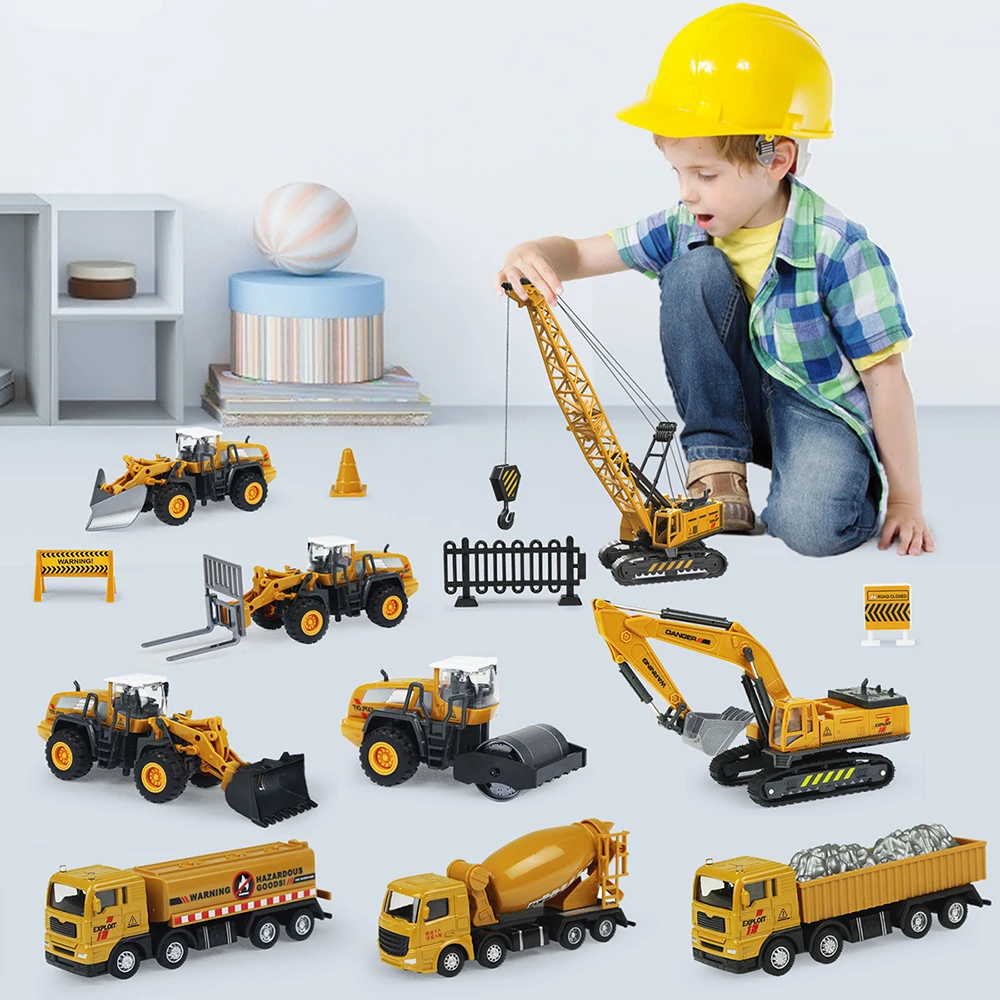 Alloy Engineering Vehicle Dump Truck Excavator Assembly Diecast Model Simulation Construction Cars Toys for Boys Children Gifts | Игрушки и
