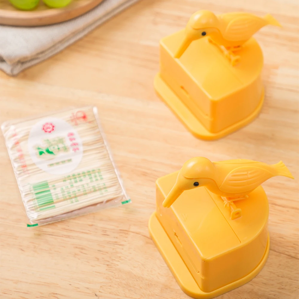 Компактная коробка для зубочисток с птицами кухонный автоматический выдвижной