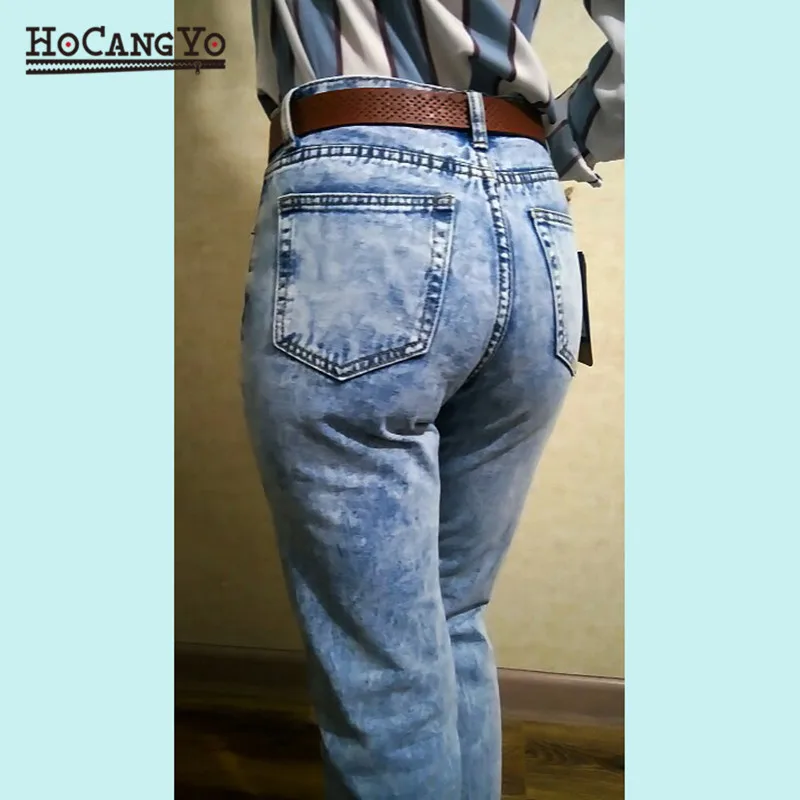 HCYO джинсы с высокой талией, женские брюки-бойфренды со снежинками, свободные женские джинсы большого размера от AliExpress WW