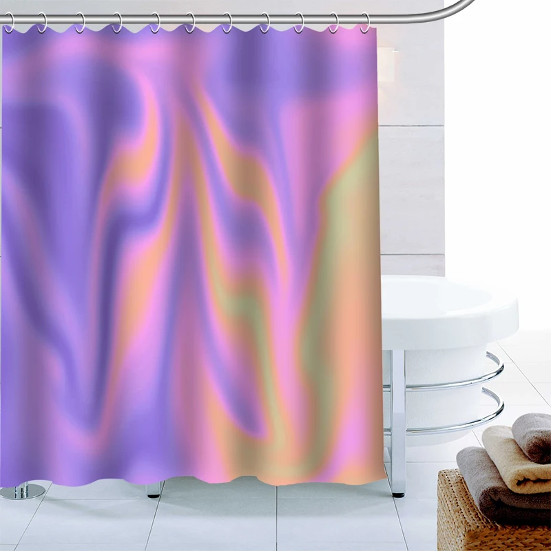 Custom Text Holographic Backgrounds Decor Shower Curtain Waterproof Mildew Proof Bath Polyester Fabric Bathroom | Дом и сад