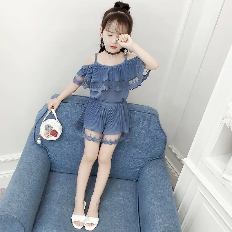 2021 New Summer Girls Sets 12 Children's Clothing 11 Clothes 10 Children 9 Student Fashion Two Pieces Suit 8 Kids 6 Years Old