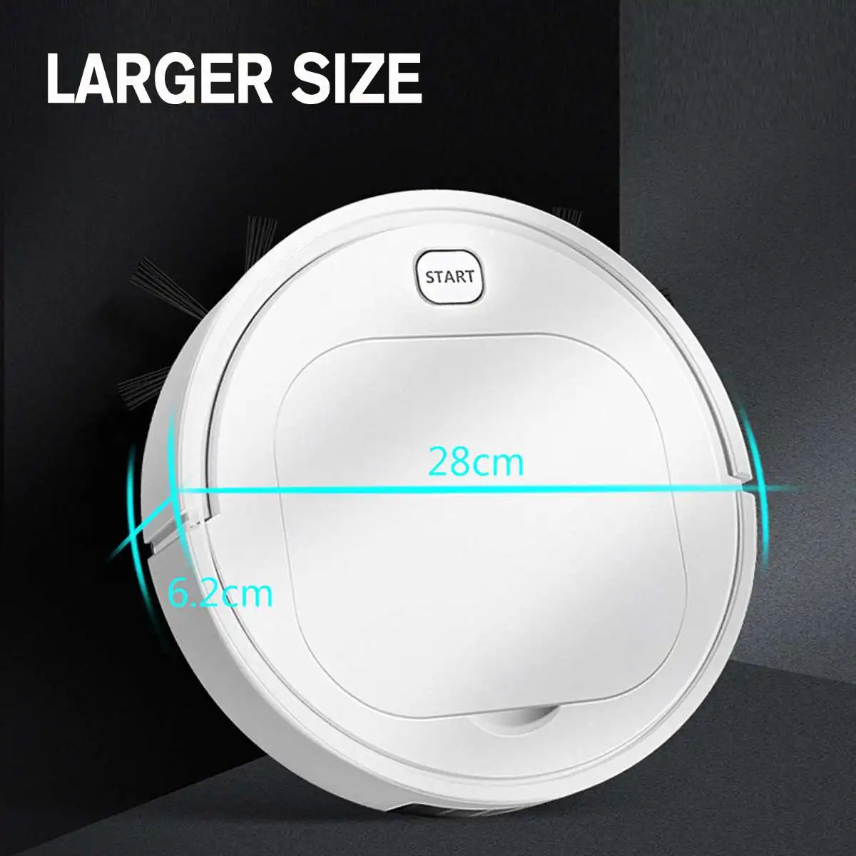 

28CM Smart Floor Vacuum Cleaner 3-In-1 USB Rechargeable Sweeping Robot 1800Pa Suction Home Floor Carpet Dry Wet Sweeping Machine