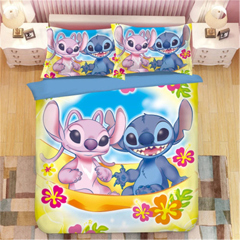 XJBB-18 3D disney Home "Лило и Стич" набор постельных принадлежностей одеяло покрытие двойной спальни декор для детей мальчик девочка Королева Король Размер постельных принадлежностей набор - Цвет: XJBB-18