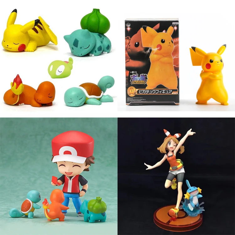 

Pokemon Pikachu Eevee Charmander Squirtle Cynthia Reshiram Action Figures Desktop Decoration