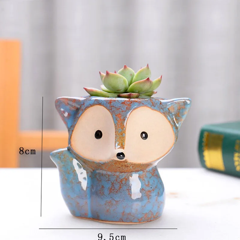 Скандинавский стиль маленький Лисий керамический горшок для цветов цветочный