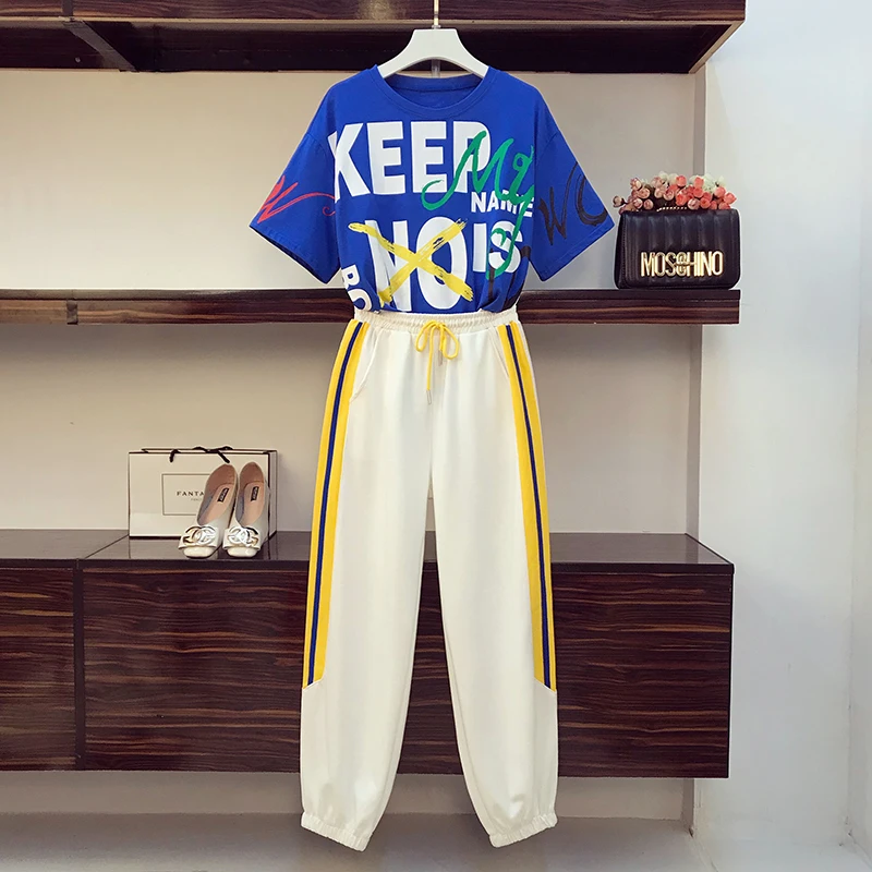 Женский спортивный костюм в Корейском стиле повседневный свободный из 2