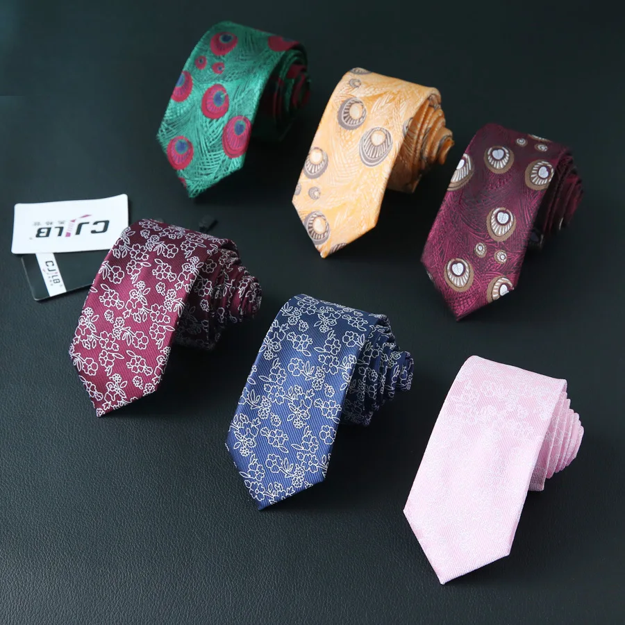 

6cm Polyester Ties for Men Women Formal Dress Paisley Gravatas Slim Wedding Party Necktie Accessory Gift